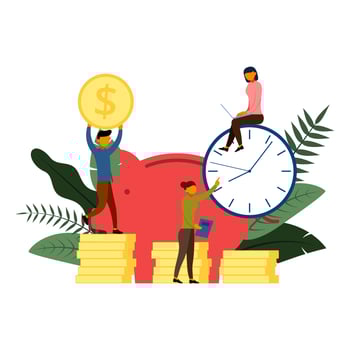 Bank financing, open a bank deposit, financial services concept with character, vector illustration