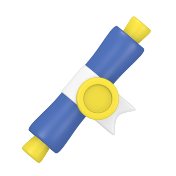3d Rendering Cute Icons Diploma Certificate Themed Motivation Champion spirit png