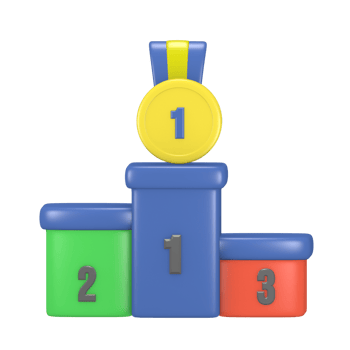 3d Rendering Cute Icons First Position Stage Themed Motivation Champion spirit png