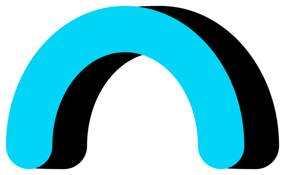 Geometric object in black and blue colors. PNG with transparent background