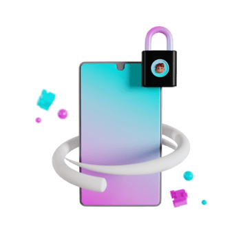 3d face lock illustration png