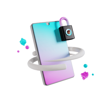 3d face lock illustration png