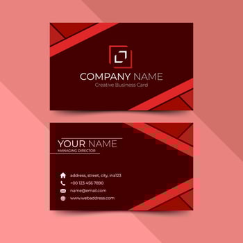 Modern red business card design template, design vector illustration