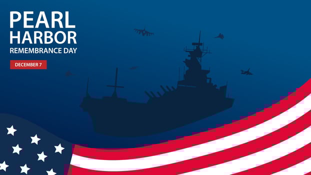 December 7, National Pearl Harbor Remembrance Day background vector