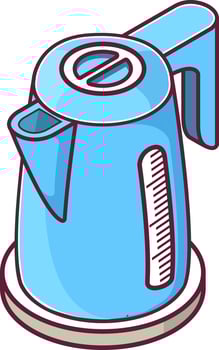 Isometric electric kettle water boiling.Kitchen equipment household appliances.Concept design icon websites shops selling electronics.3d teapot element for shops, websites.Line art vector. vector