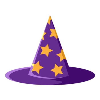 cartoon purple witch's hat on white background vector