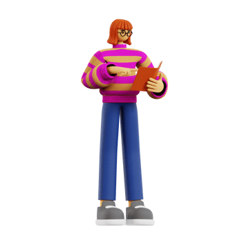 3d Teacher Reading Book png
