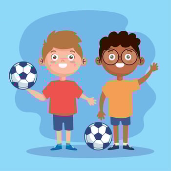 interracial boys characters vector