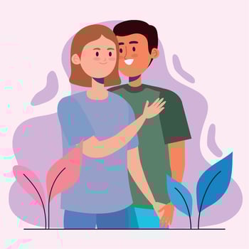 interracial lovers couple vector