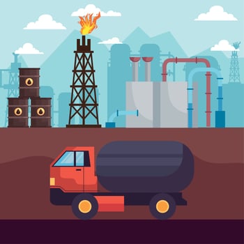 fracking industry oil vector