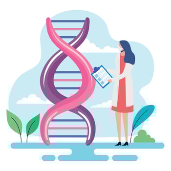 dna and woman doctor vector