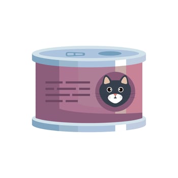 cat food canned vector