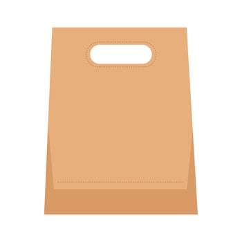 handle bag eco package mockup vector