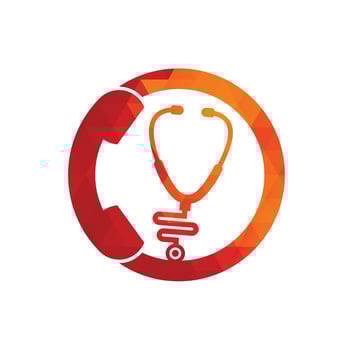 Stethoscope call logo design icon vector. Call doctor logo. vector