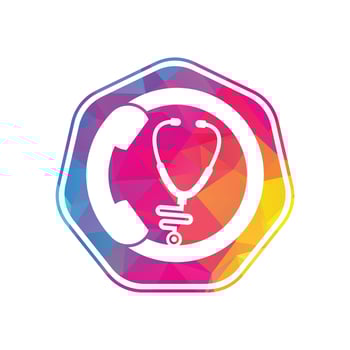 Stethoscope call logo design icon vector. Call doctor logo. vector