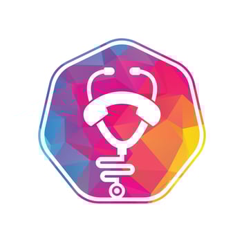 Stethoscope call logo design icon vector. Call doctor logo. vector