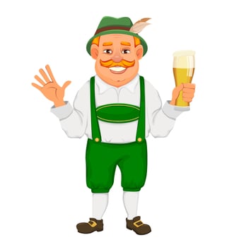 Oktoberfest, beer festival. Cheerful man vector