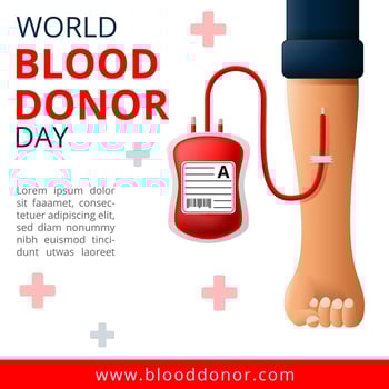 World Blood donor Day, 14th June Illustration Of Blood Donation Concept Design for Banner and Flyer. Vector Illustration