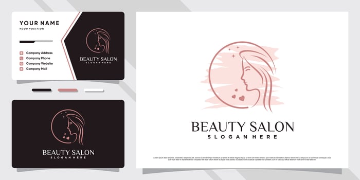 Beauty spa logo design for woman salon with creative element and business card template vector