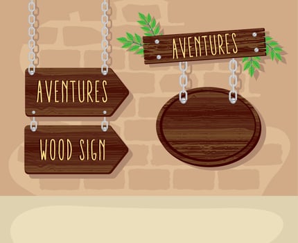 wood signals hanging vector