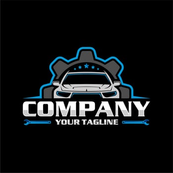 car repair logo car gear logo vector