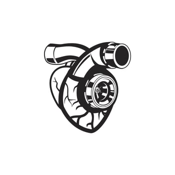 heart turbo logo vector