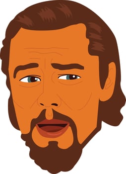 Leonardo Laughing Meme Icon vector