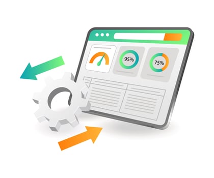 Monitor data analysis dashboard vector