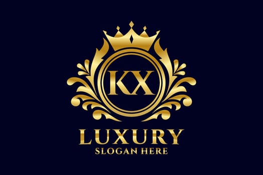 Initial KX Letter Royal Luxury Logo template in vector art for luxurious branding projects and other vector illustration.