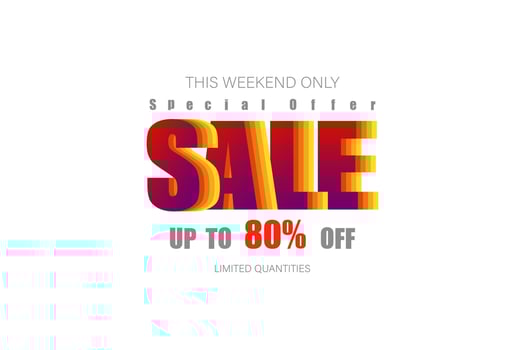 this weekend only up to 80 percent end of year special offer colorful tone vector illustration eps10