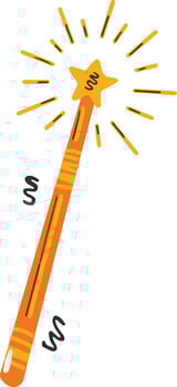 Bubbly Magic Wand Hand Drawn Halloween Illustration vector