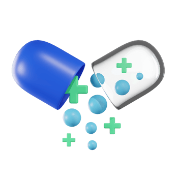 Open Capsule Medical 3D Illustration png
