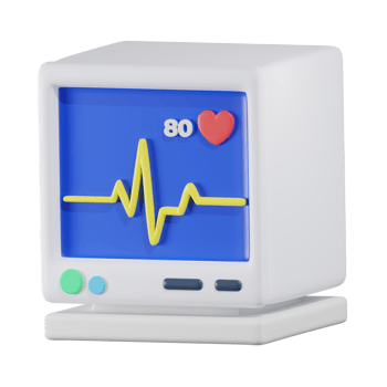 Heartbeat Monitor Medical 3D Illustration png