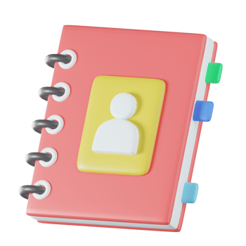 Contact Book Communication 3D Illustration png