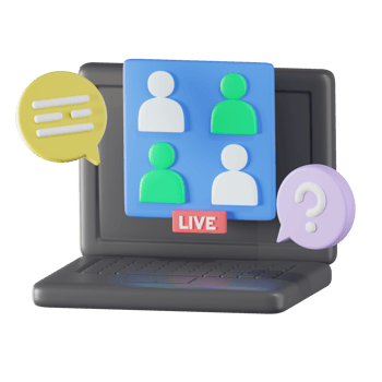 Online Meeting Communication 3D Illustration png