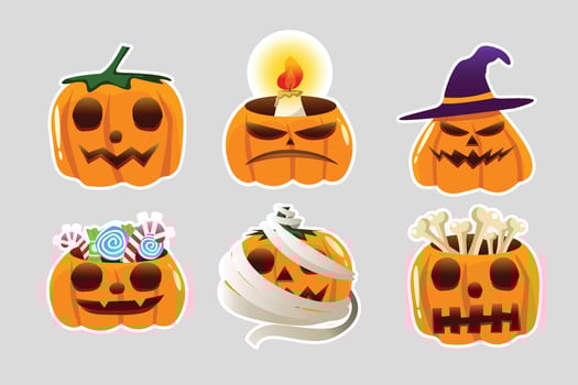 Halloween Pumpkins Scary Emoticon vector