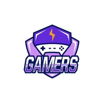 Gamer Logo Design With Joystick Icon Illustration vector