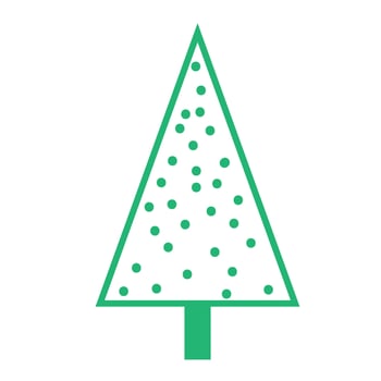 cartoon stylized green christmas tree made of triangle vector