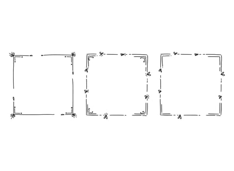 Set of Kawaii Frame Border on a White Background vector