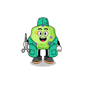 Illustration of amoeba mascot as a surgeon vector