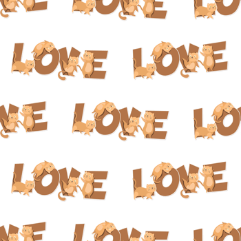 cat cartoon and word pattern png
