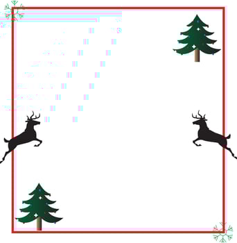 Merry christmas background with white deer. vector