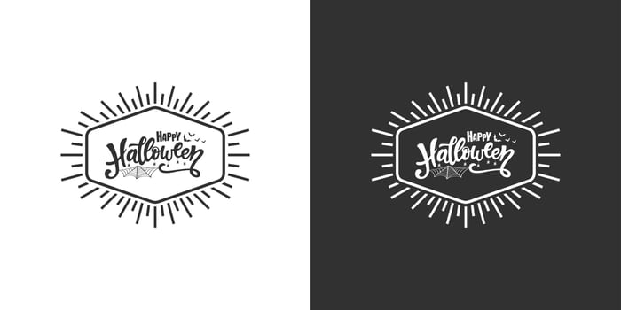Happy Halloween vector lettering. Holiday lettering for banner. Happy Halloween poster, greeting card, party invitation.