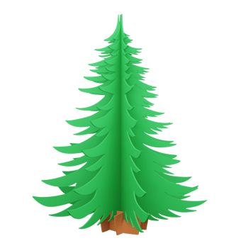 3D rendering flat design Christmas tree isolated on transparent background 1 png