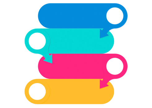 Four steps colorful object for infographic template. png
