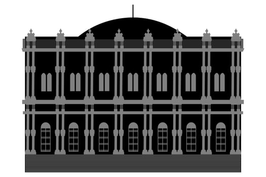 silhoette of Dolmabahce Palace in Istanbul vector