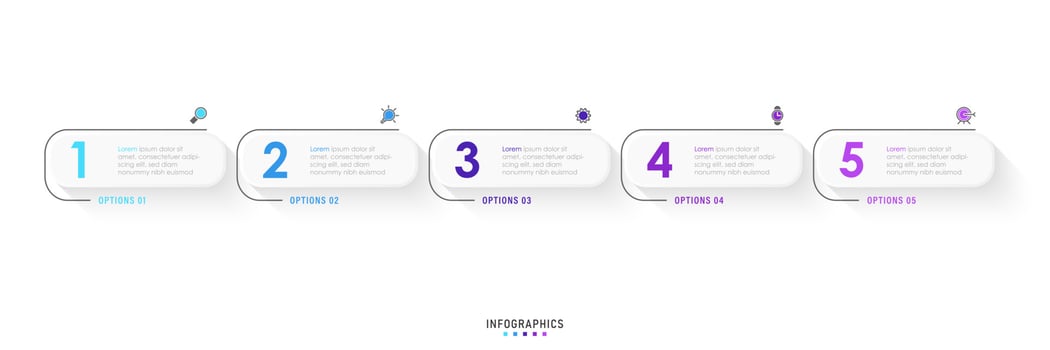 Vector Infographic label design template with icons and 5 options or steps. Can be used for process diagram, presentations, workflow layout, banner, flow chart, info graph.