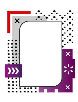 Modern frame PNG with transparent background.