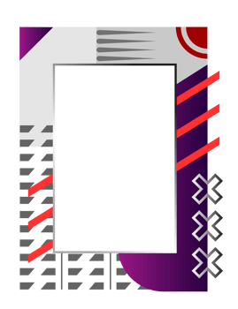 Modern frame PNG with transparent background.