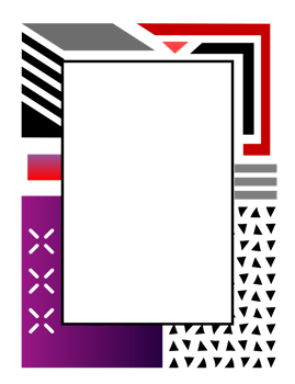Modern frame PNG with transparent background.